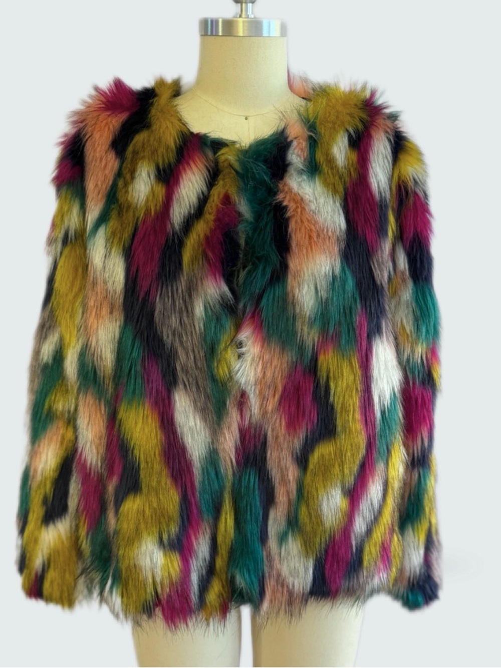 Multicolor Faux Fur Jacket